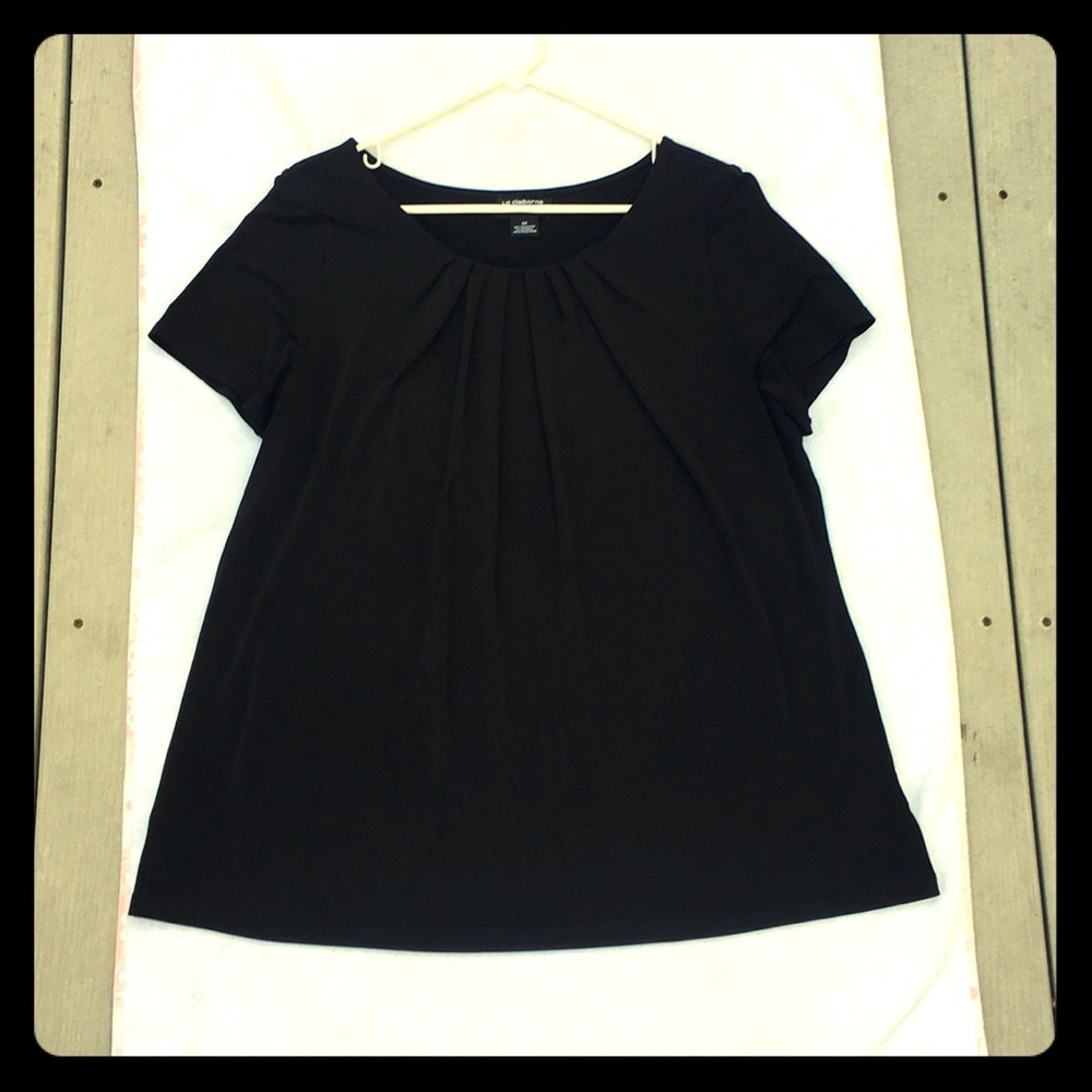 Liz Claiborne Career Woman Black Top Sz OX